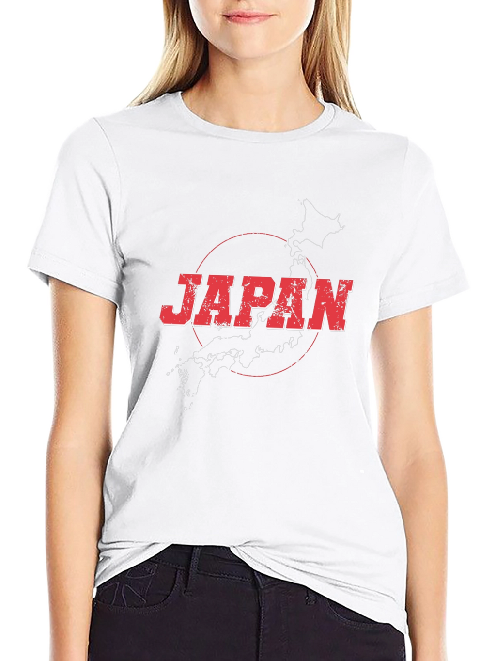 Japan Map Graphic Tee - Black Cotton T-Shirt