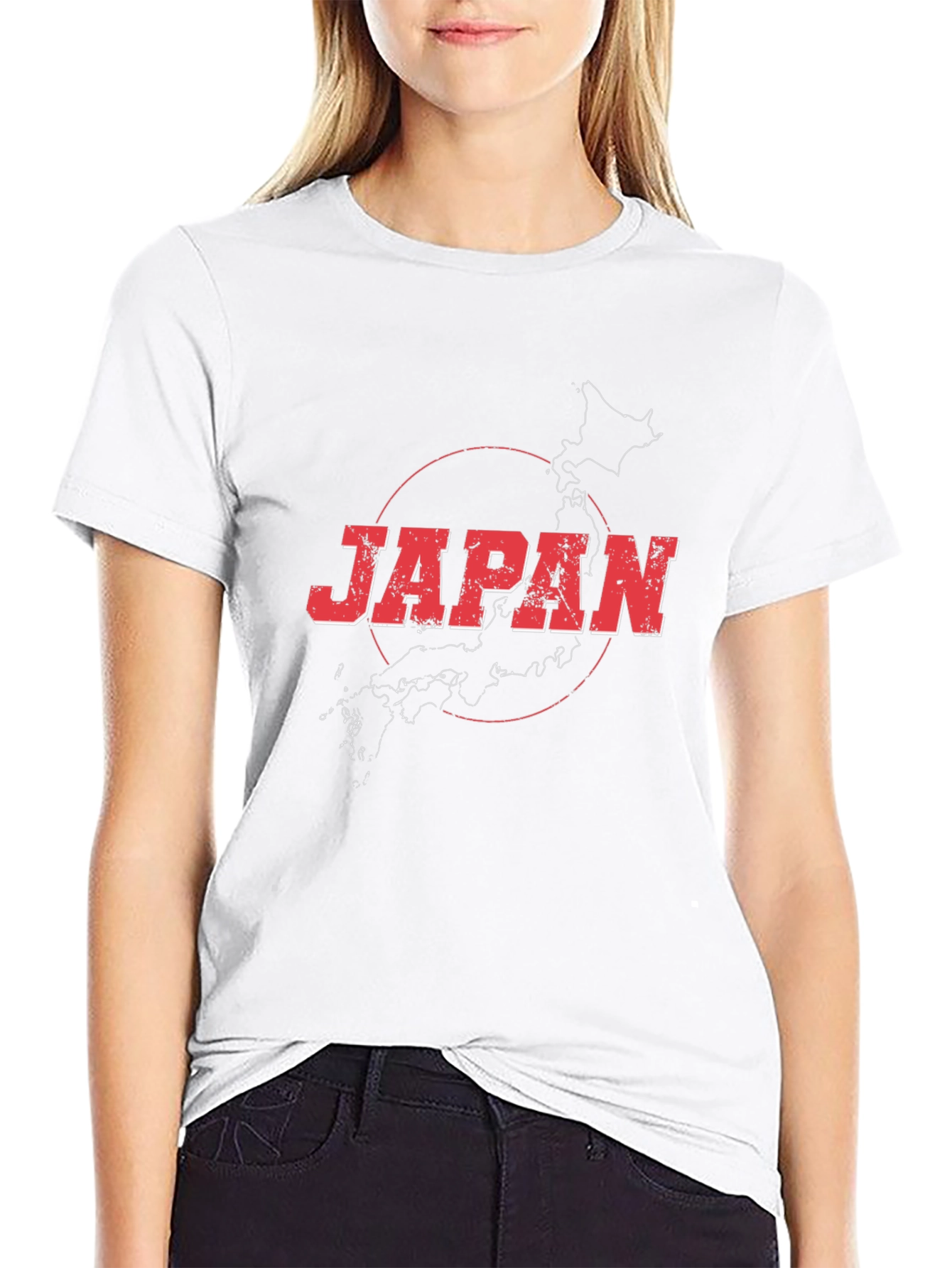 Japan Map Graphic Tee - Black Cotton T-Shirt