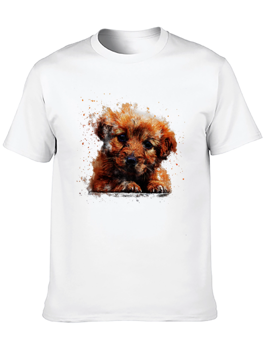 Cute Puppy Art T-Shirt - Casual Cotton Tee