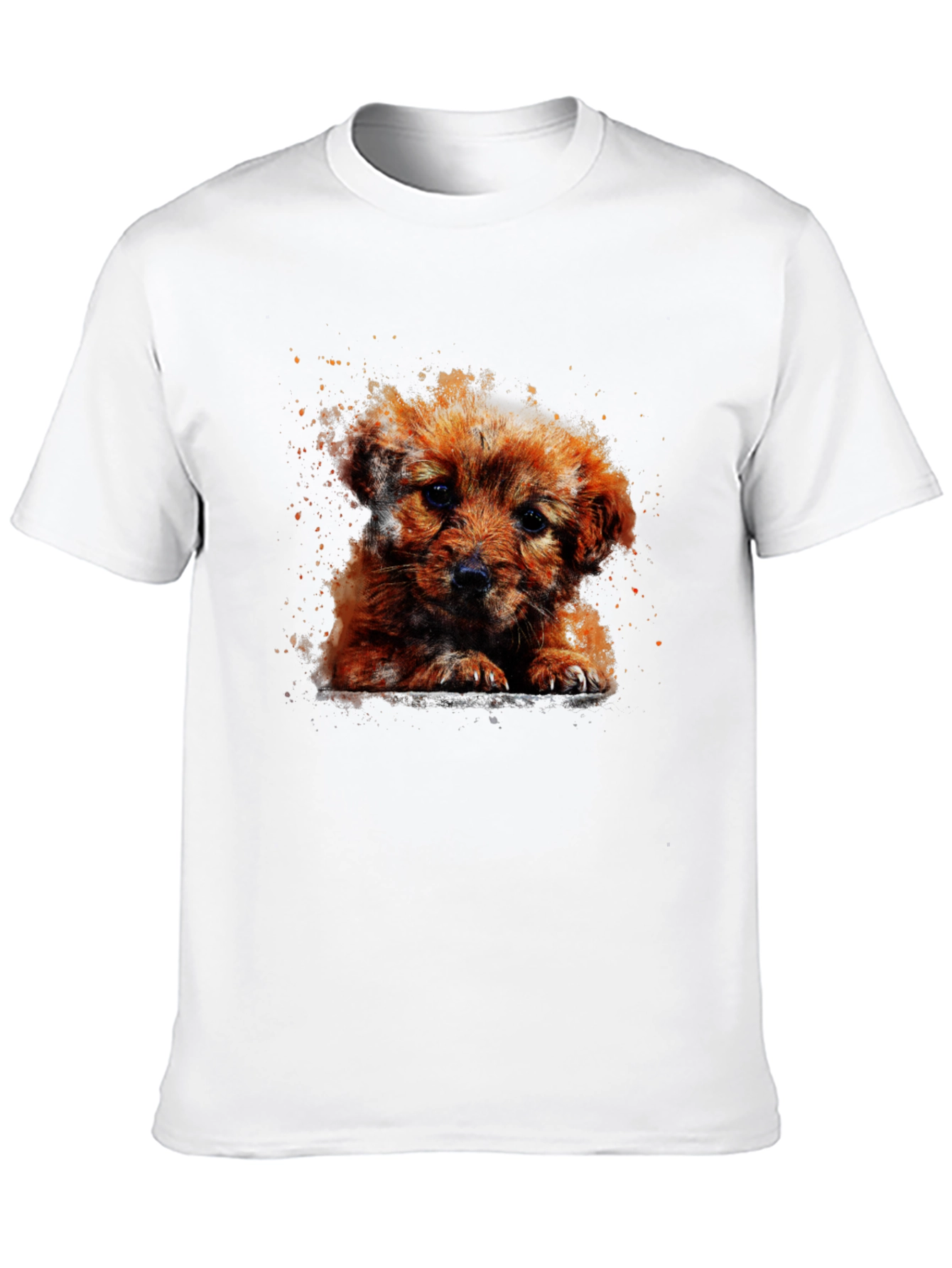 Cute Puppy Art T-Shirt - Casual Cotton Tee