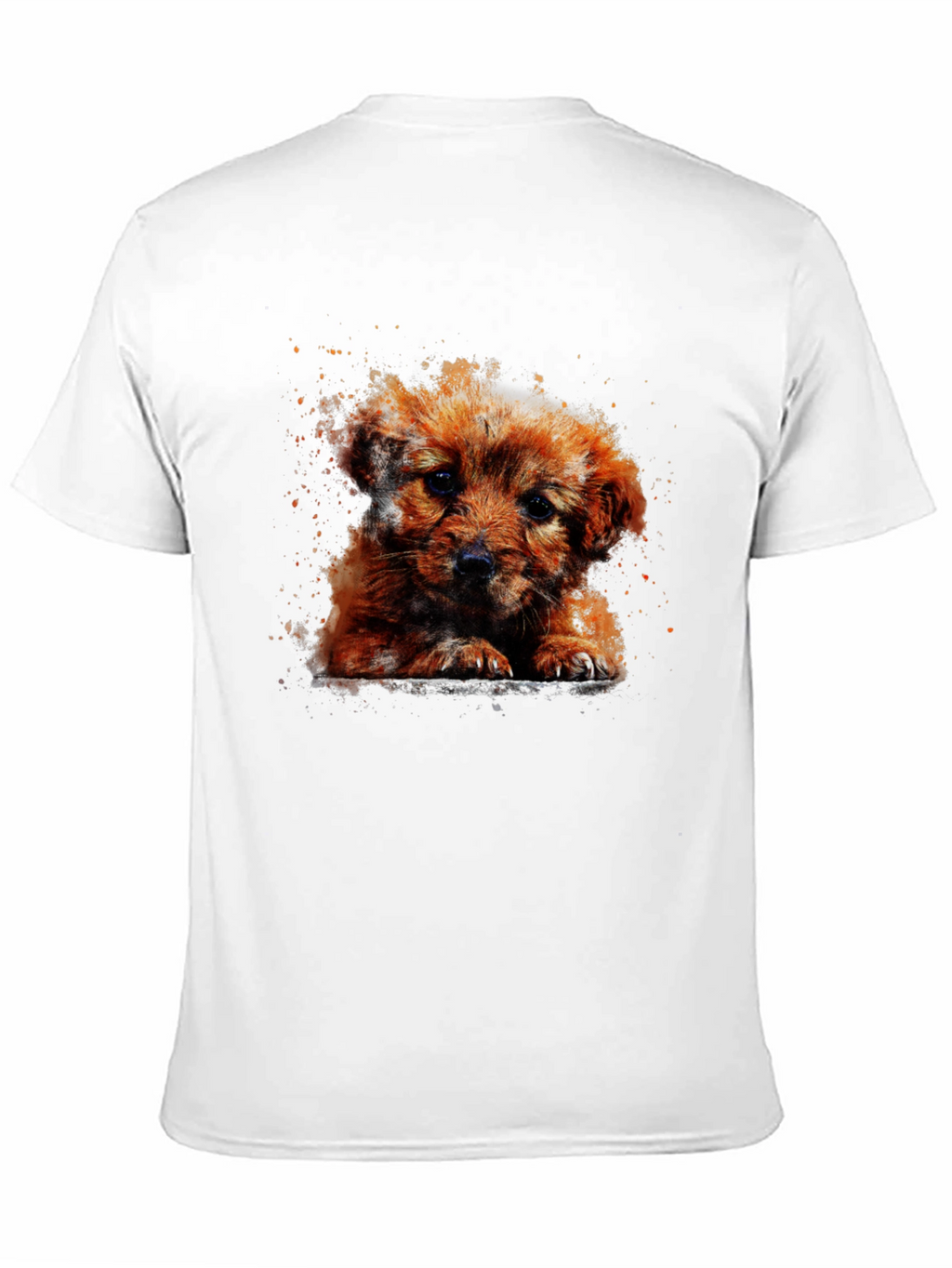 Cute Puppy Art T-Shirt - Casual Cotton Tee