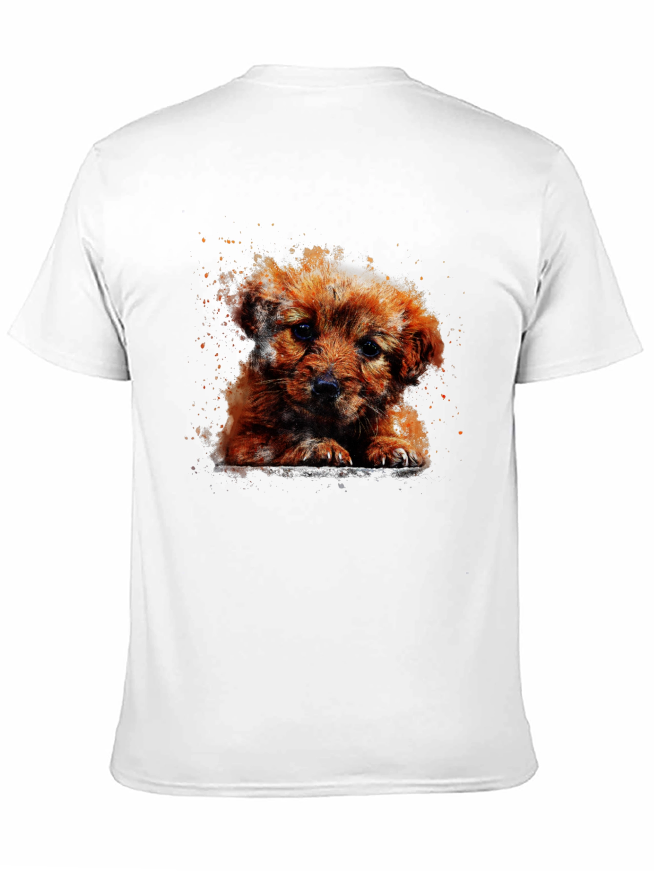 Cute Puppy Art T-Shirt - Casual Cotton Tee