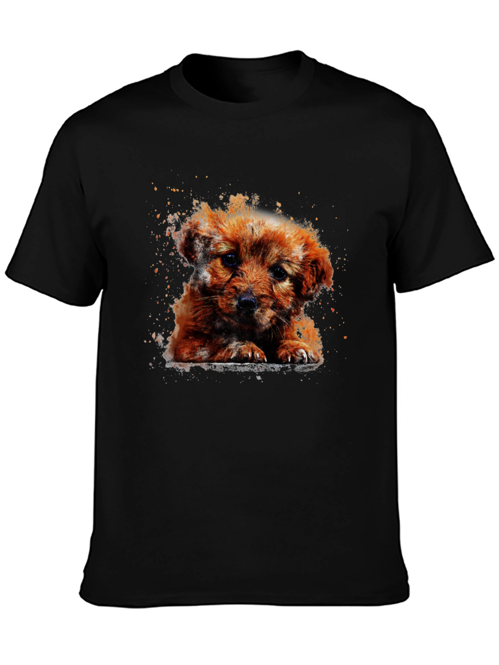 Cute Puppy Art T-Shirt - Casual Cotton Tee