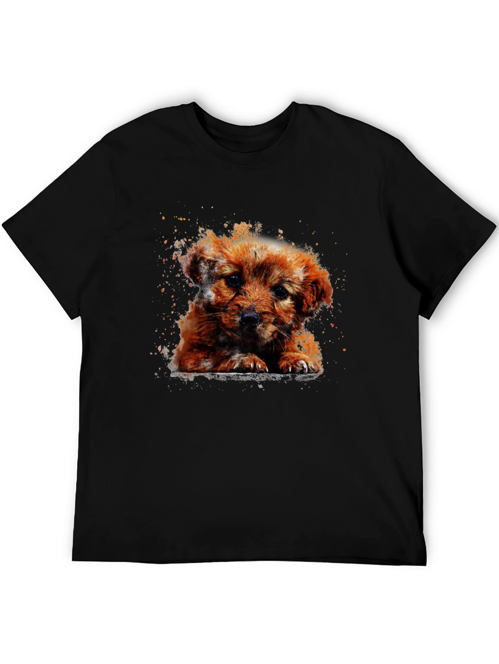 Cute Puppy Art T-Shirt - Casual Cotton Tee