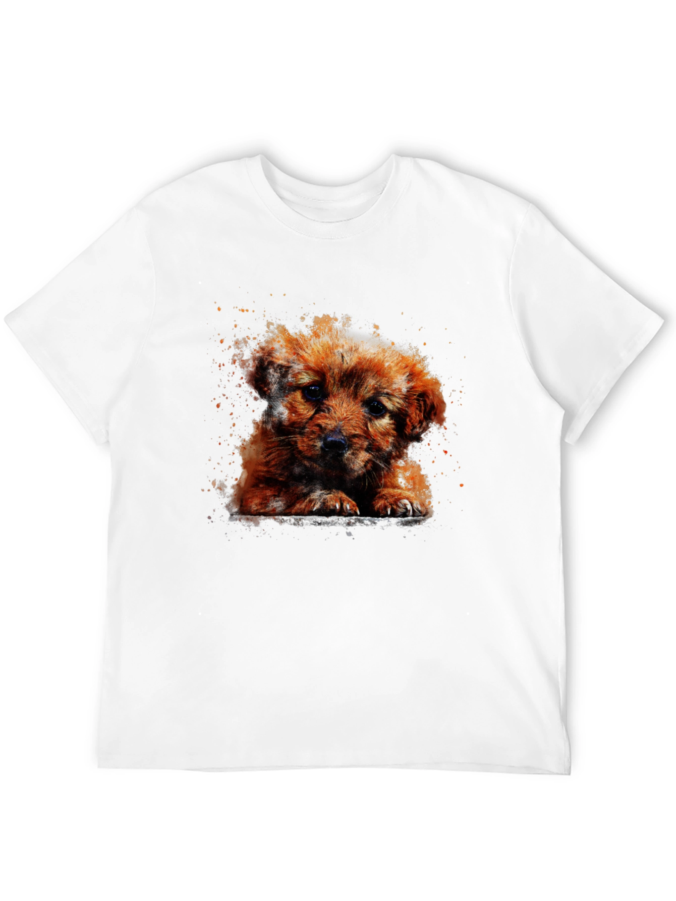 Cute Puppy Art T-Shirt - Casual Cotton Tee