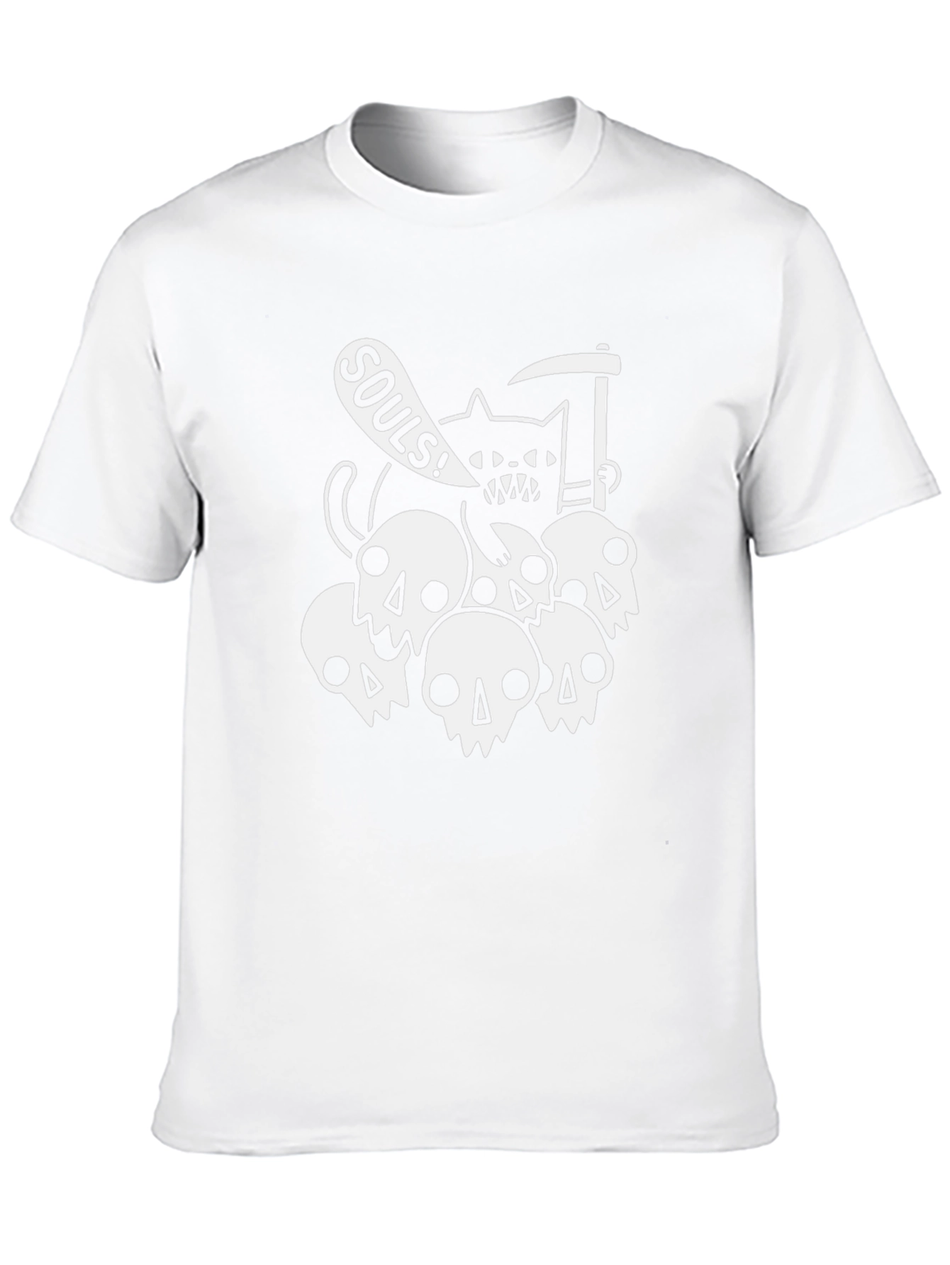 Souls Cat Graphic T-Shirt - Black Cotton Tee