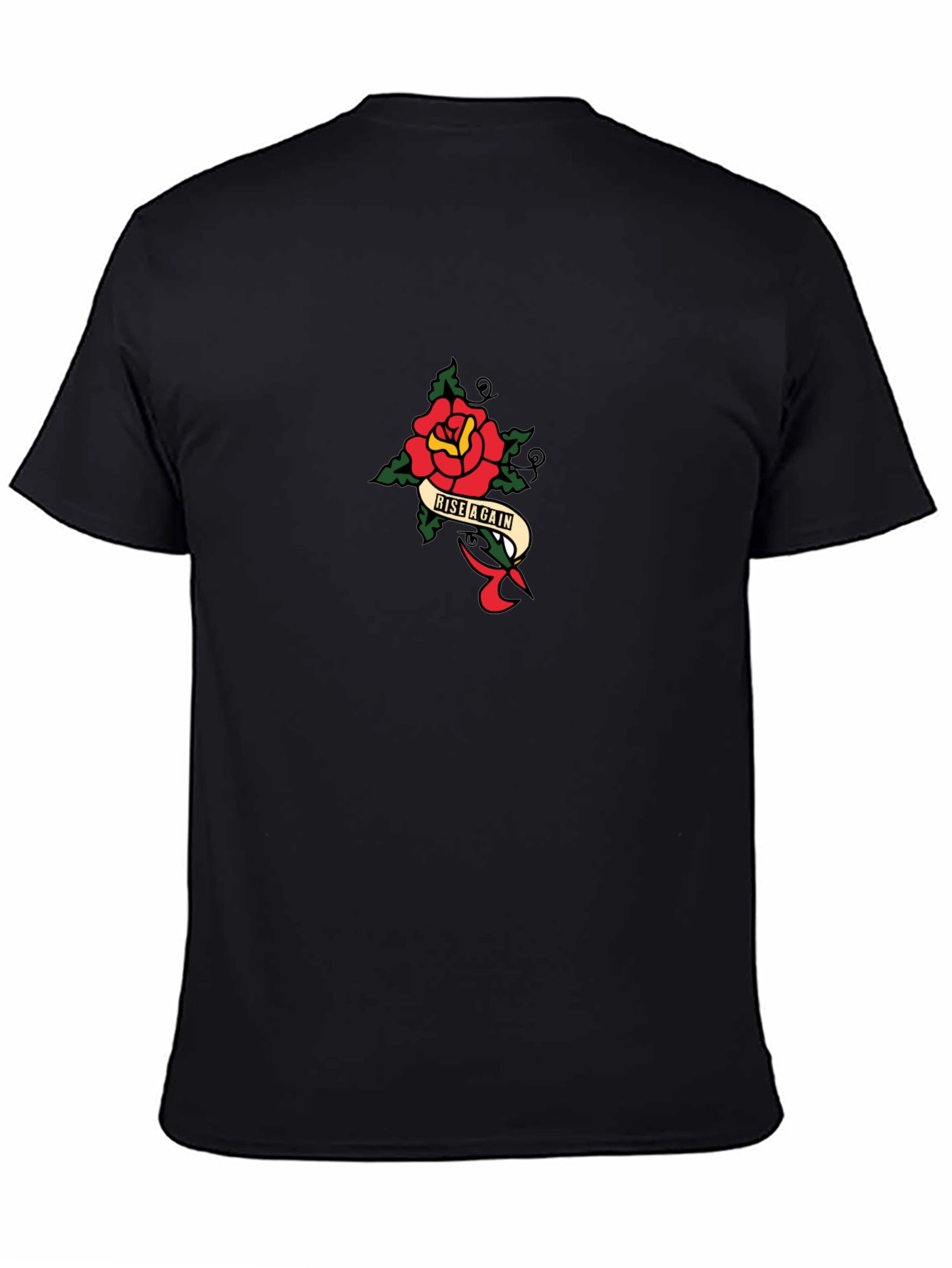 Rise Again Graphic Tee - Black Cotton T-Shirt