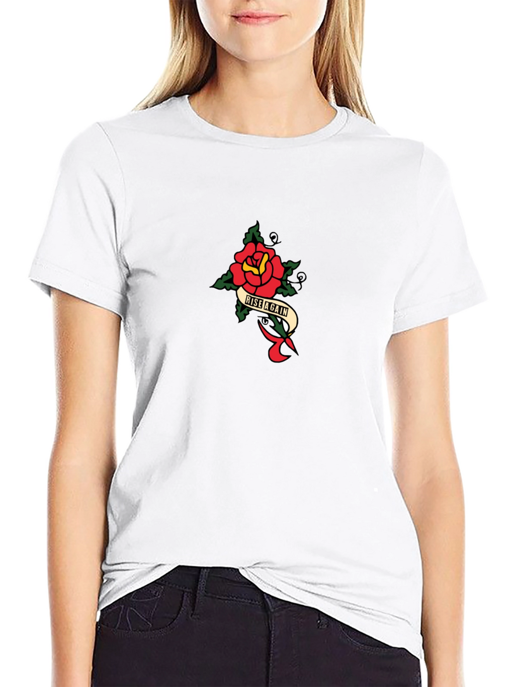 Rise Again Graphic Tee - Black Cotton T-Shirt