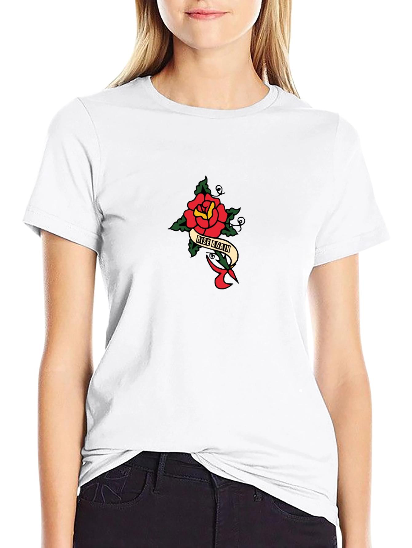 Rise Again Graphic Tee - Black Cotton T-Shirt