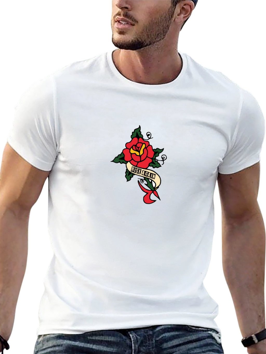 Rise Again Graphic Tee - Black Cotton T-Shirt