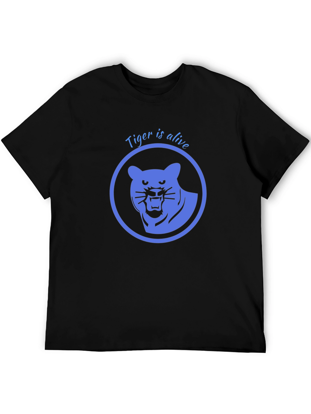 Tiger is Alive Graphic Tee - Black Cotton T-Shirt