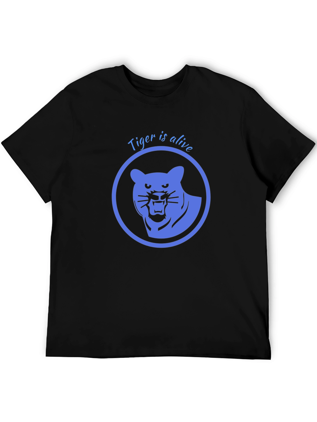 Tiger is Alive Graphic Tee - Black Cotton T-Shirt