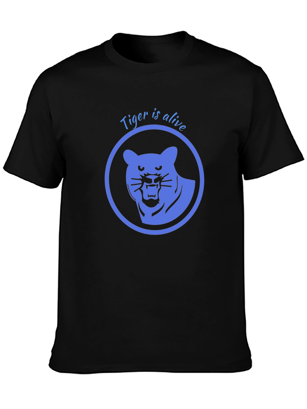 Tiger is Alive Graphic Tee - Black Cotton T-Shirt
