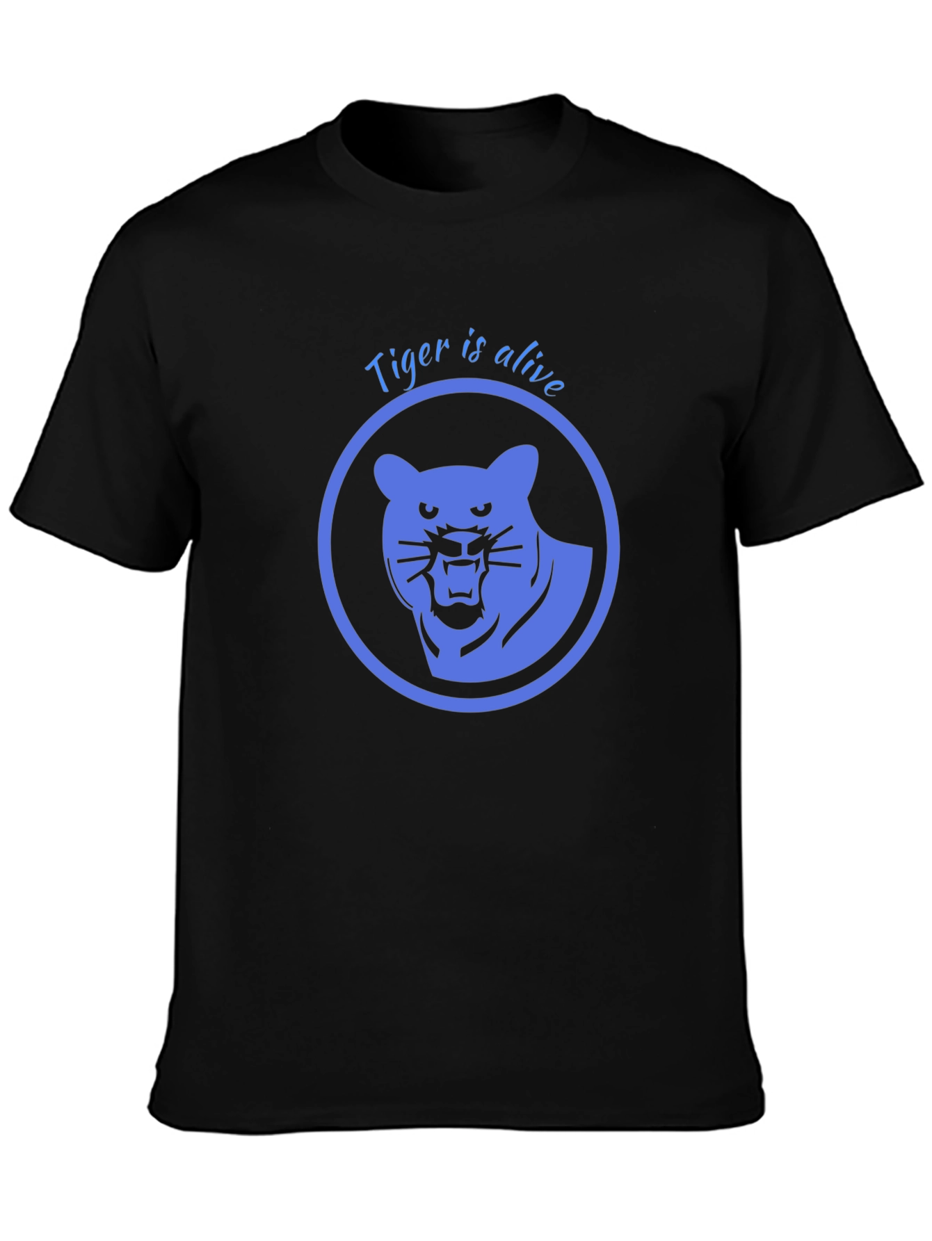 Tiger is Alive Graphic Tee - Black Cotton T-Shirt