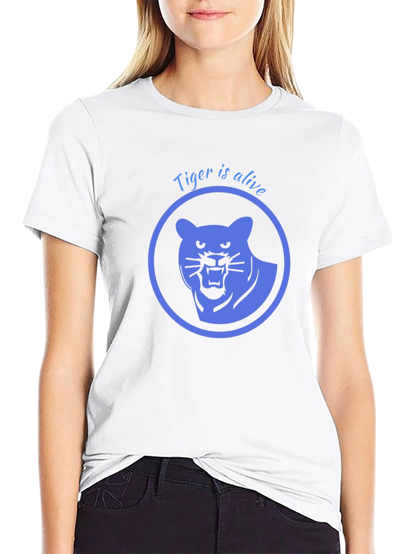 Tiger is Alive Graphic Tee - Black Cotton T-Shirt