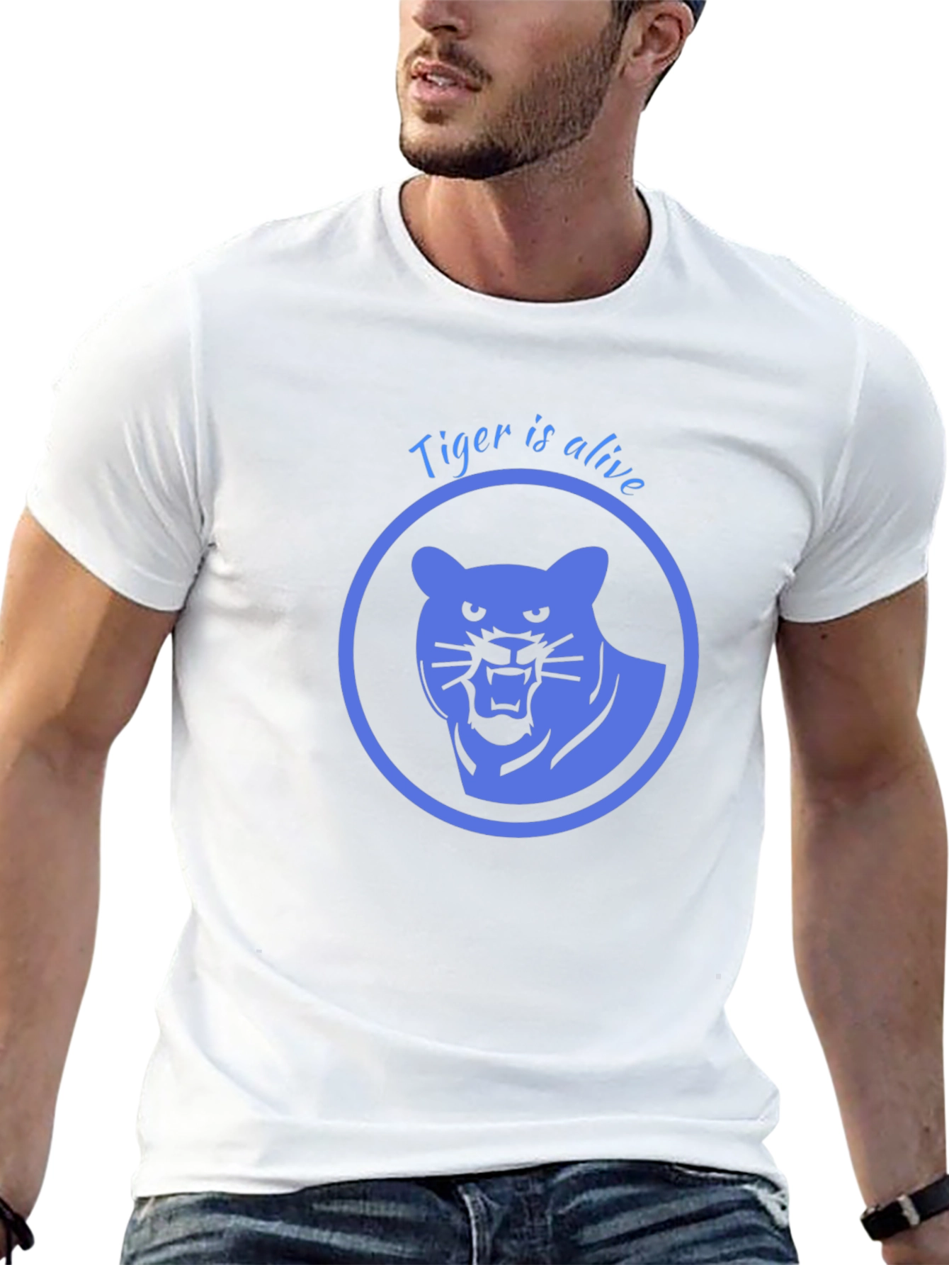 Tiger is Alive Graphic Tee - Black Cotton T-Shirt