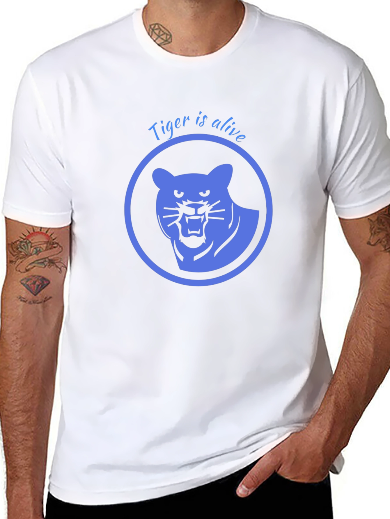 Tiger is Alive Graphic Tee - Black Cotton T-Shirt