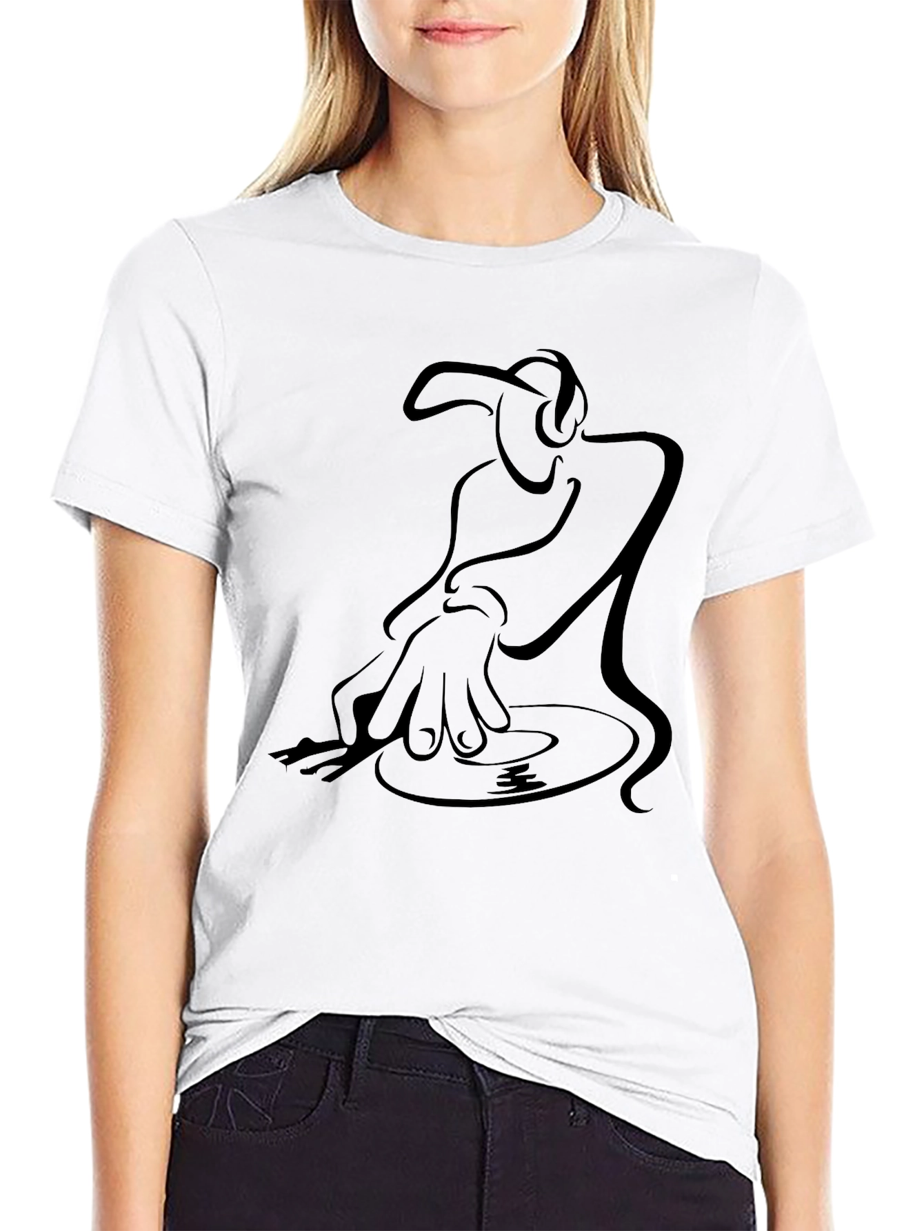 DJ Graphic Black T-Shirt - Turntable Design