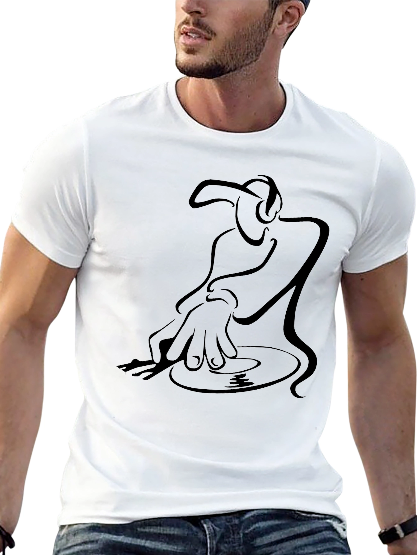 DJ Graphic Black T-Shirt - Turntable Design