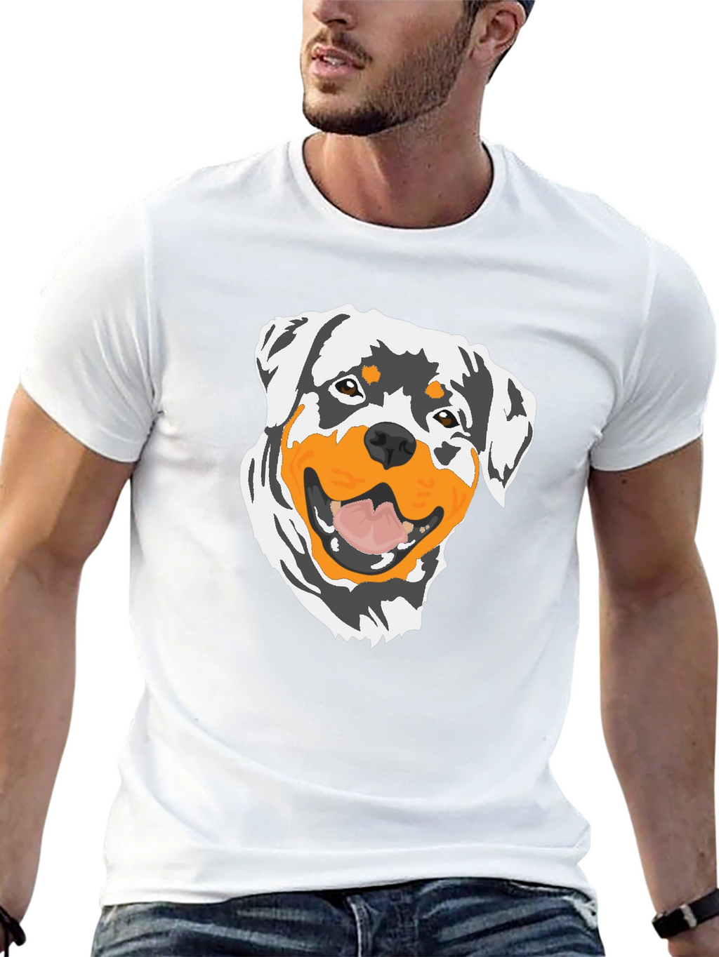 Rottweiler Graphic T-Shirt - Black Cotton Tee