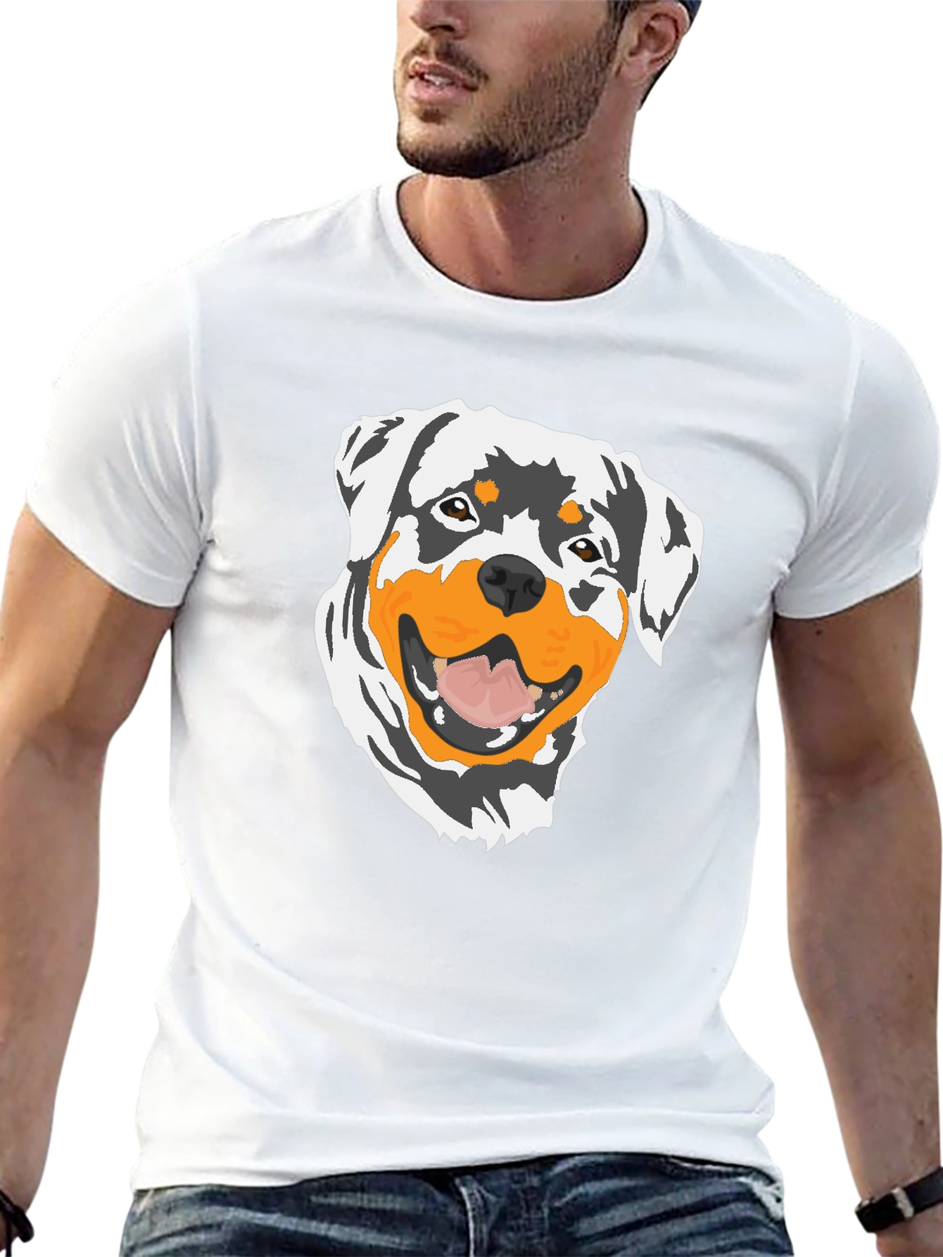 Rottweiler Graphic T-Shirt - Black Cotton Tee