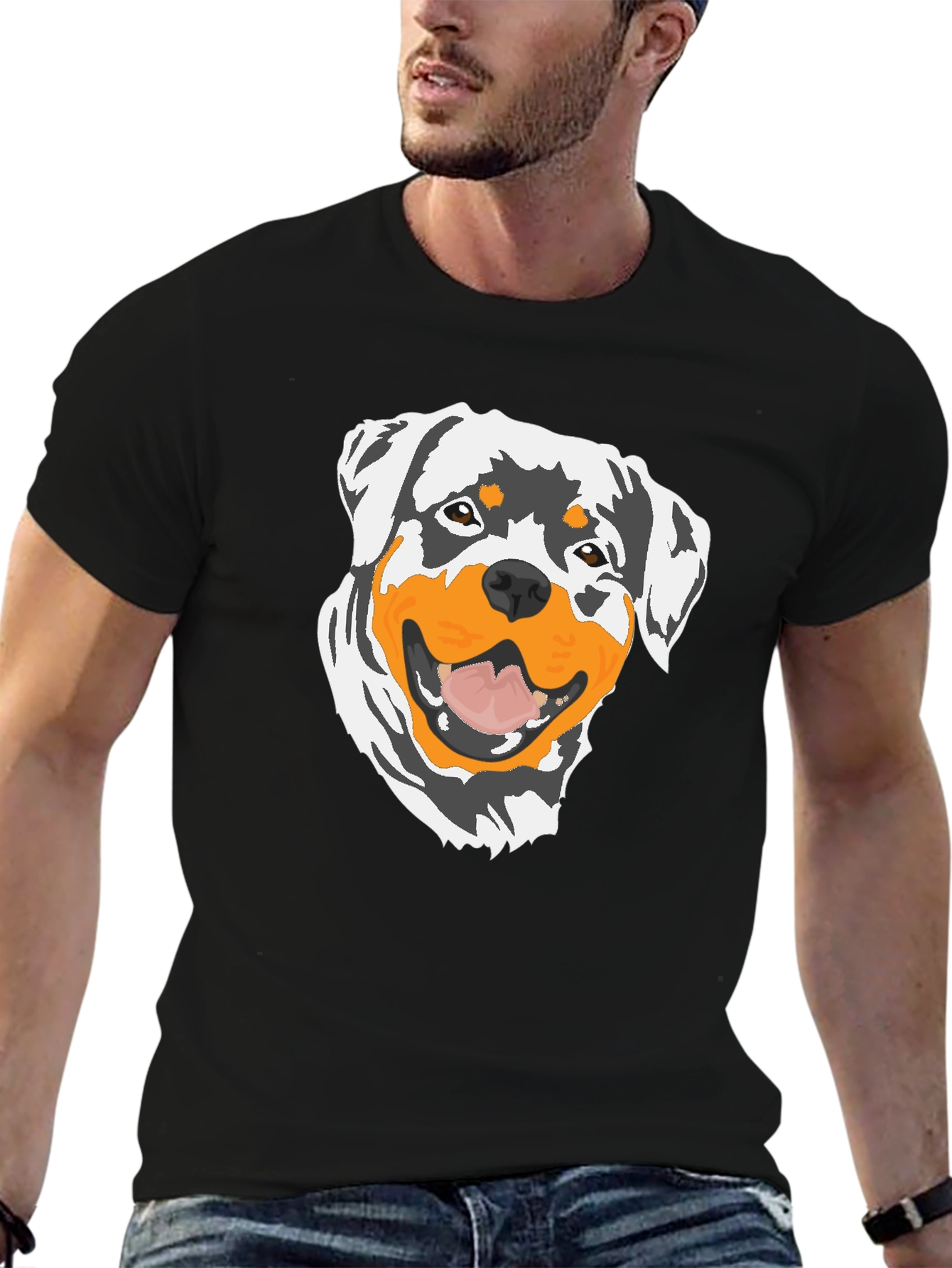 Rottweiler Graphic T-Shirt - Black Cotton Tee