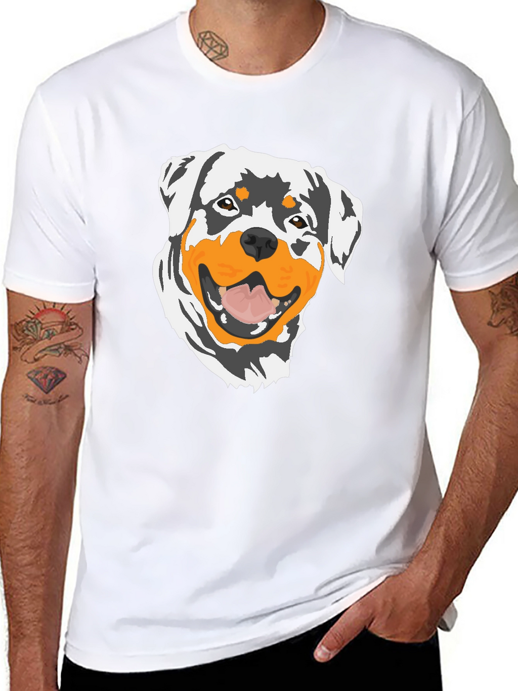 Rottweiler Graphic T-Shirt - Black Cotton Tee