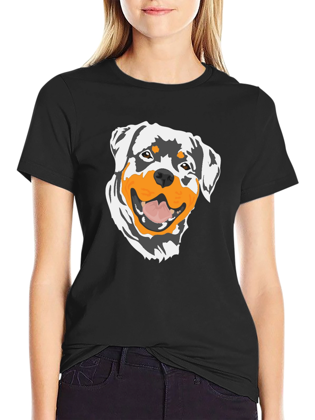 Rottweiler Graphic T-Shirt - Black Cotton Tee