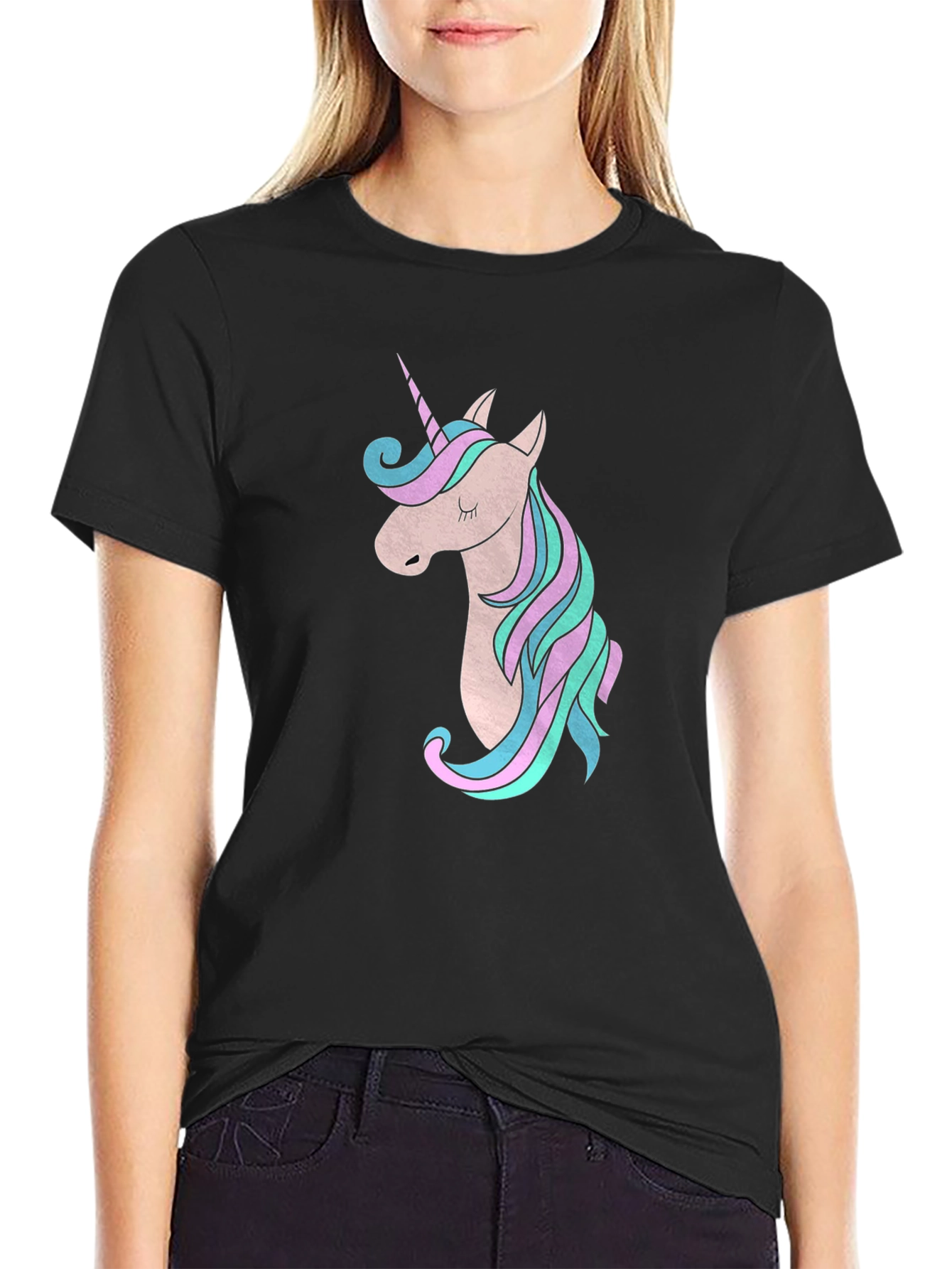 Unicorn Graphic Black T-Shirt - Magical Style