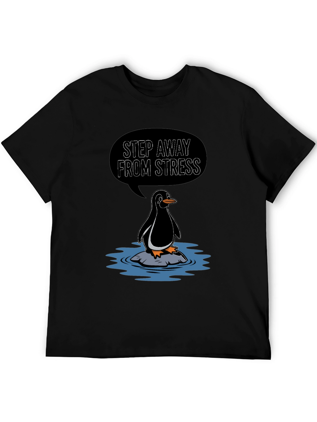 Step Away From Stress Penguin Graphic Tee