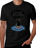Step Away From Stress Penguin Graphic Tee