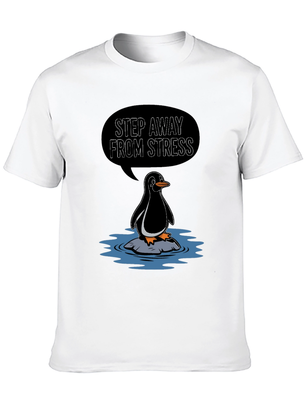 Step Away From Stress Penguin Graphic Tee