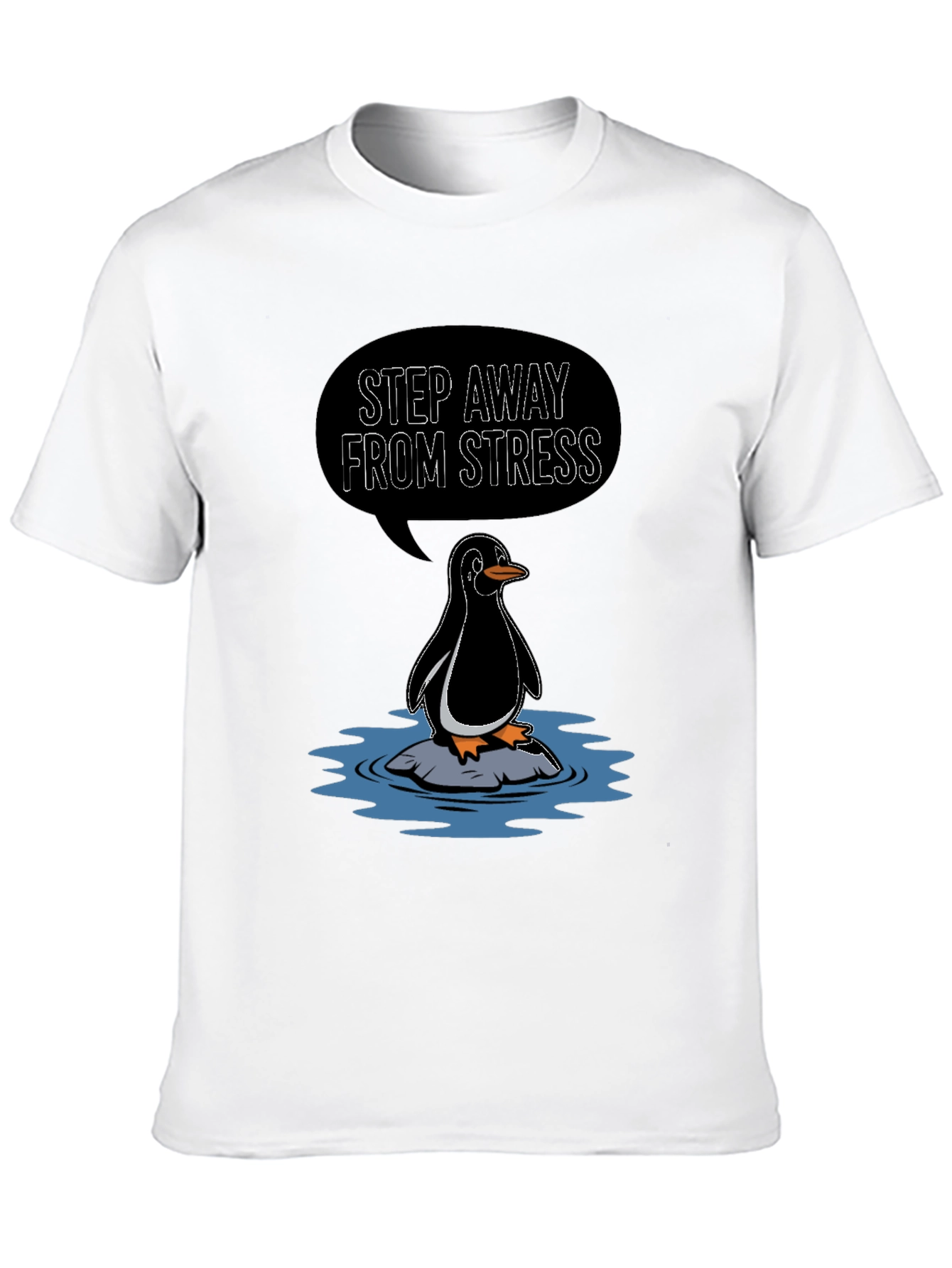 Step Away From Stress Penguin Graphic Tee