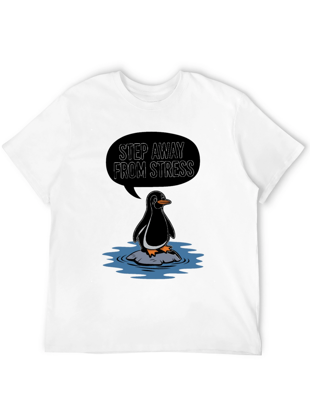 Step Away From Stress Penguin Graphic Tee