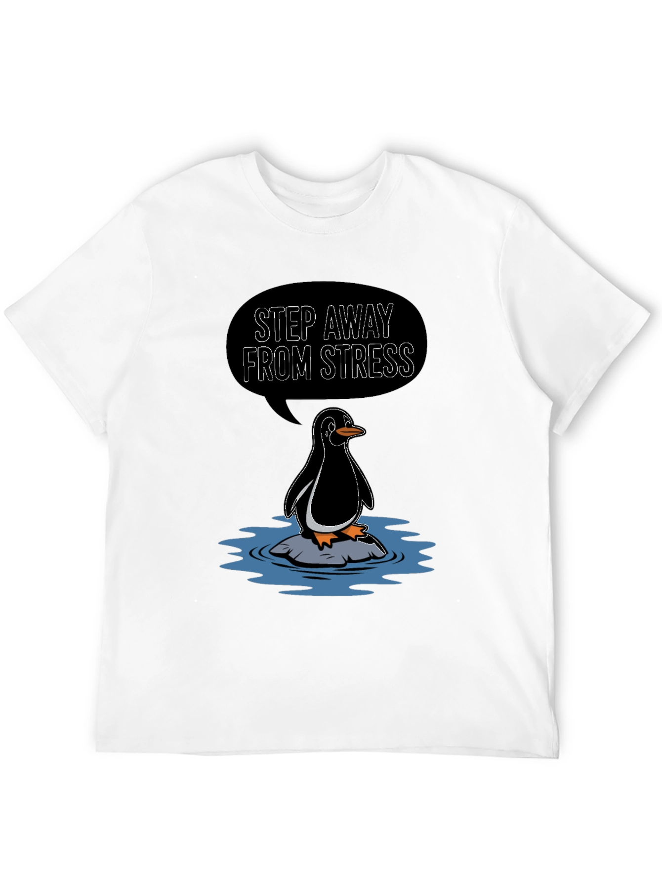 Step Away From Stress Penguin Graphic Tee
