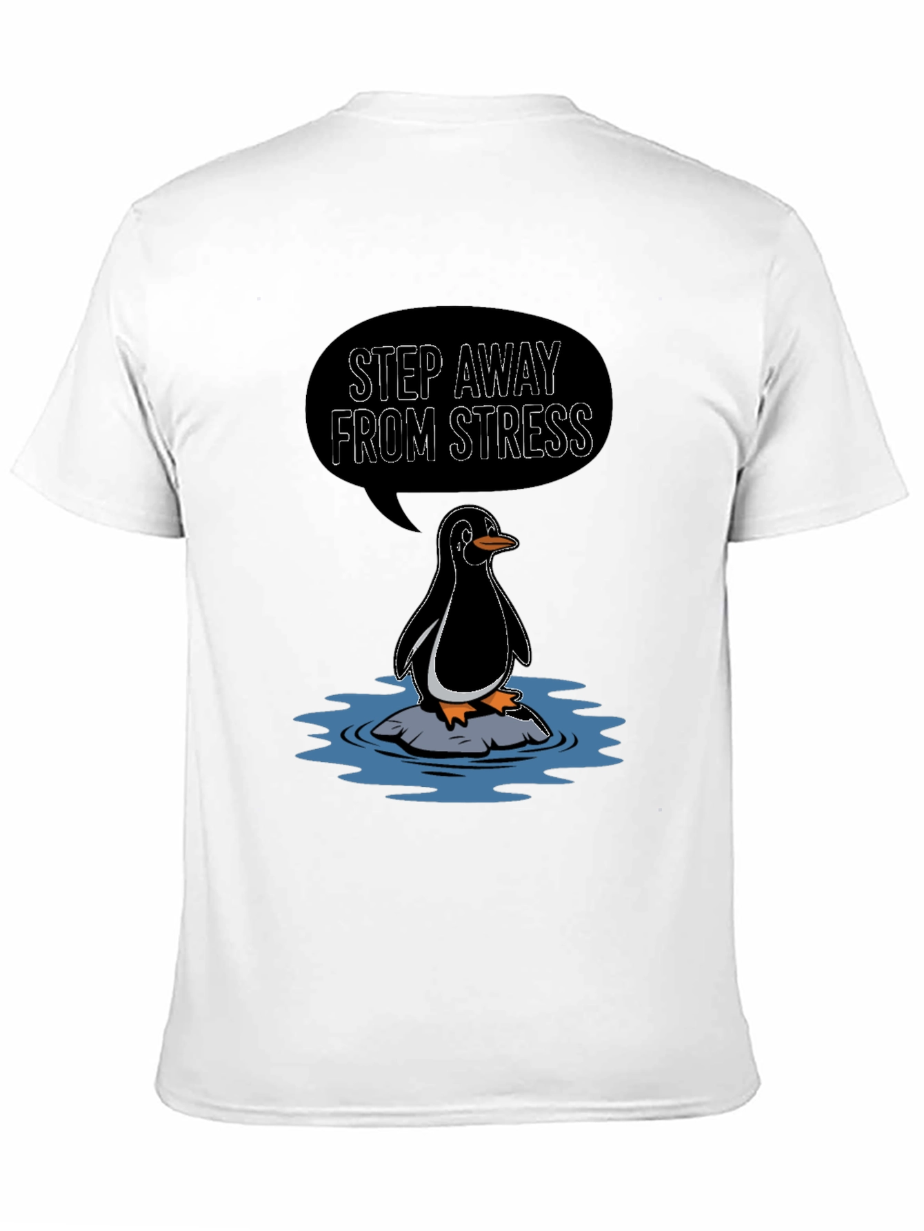 Step Away From Stress Penguin Graphic Tee