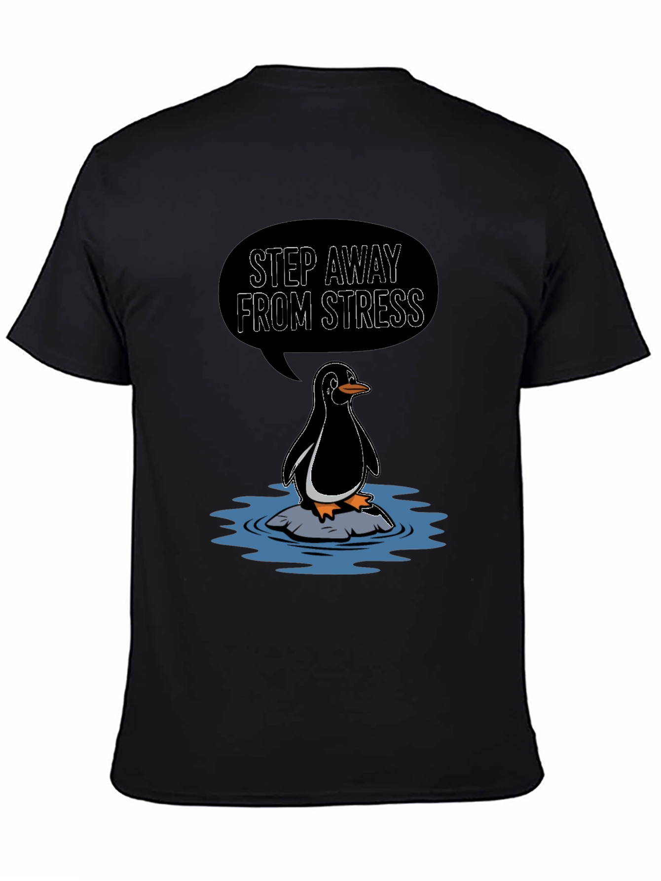 Step Away From Stress Penguin Graphic Tee