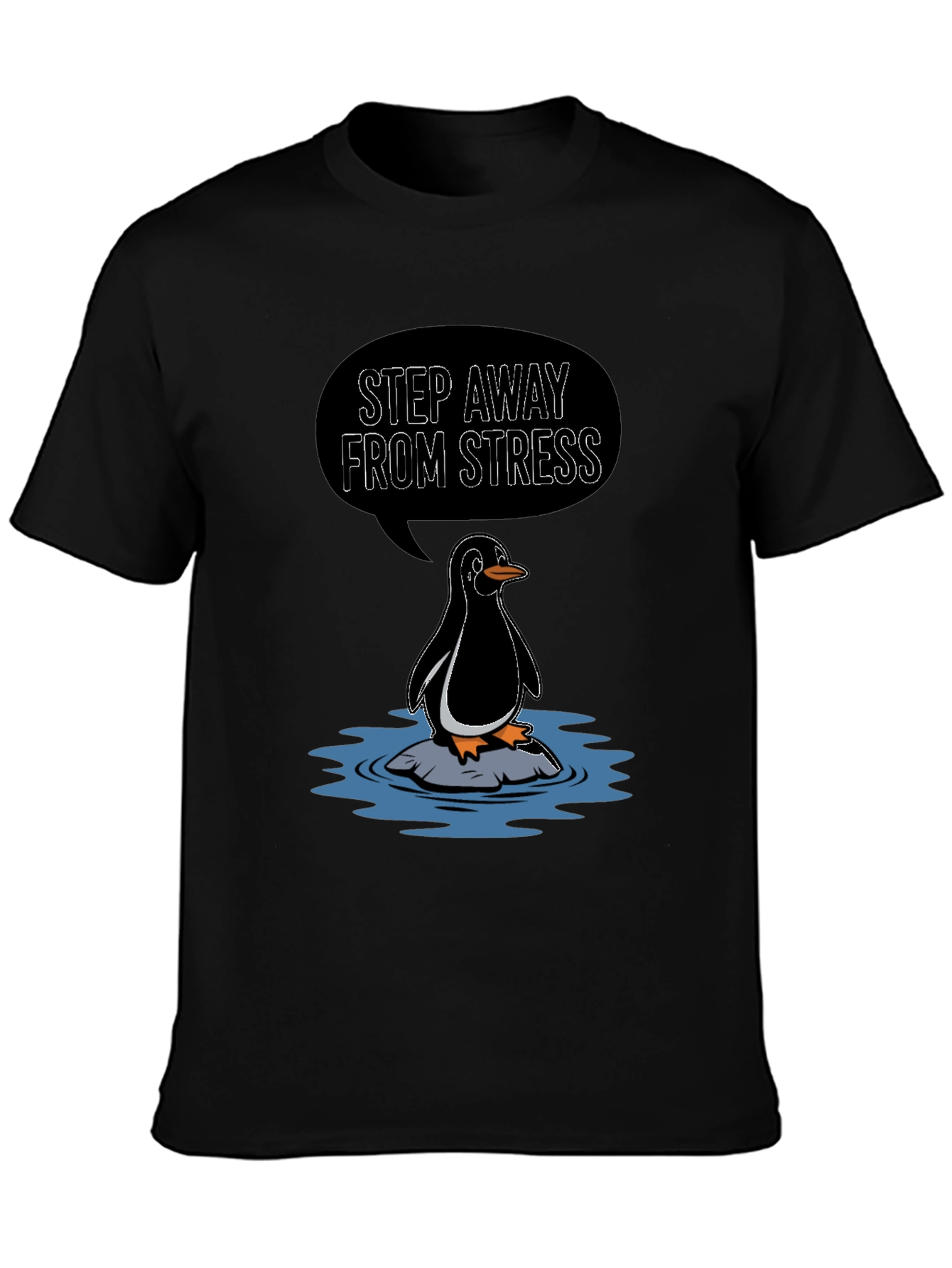Step Away From Stress Penguin Graphic Tee