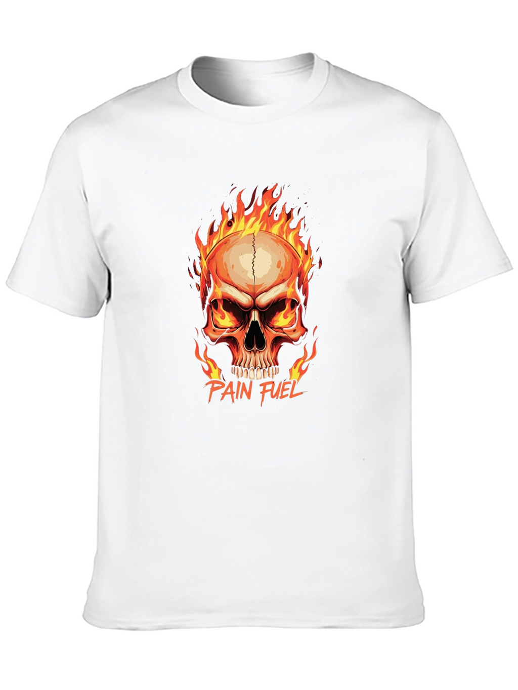 Pain Fuel Skull Graphic Tee - Black Cotton T-Shirt