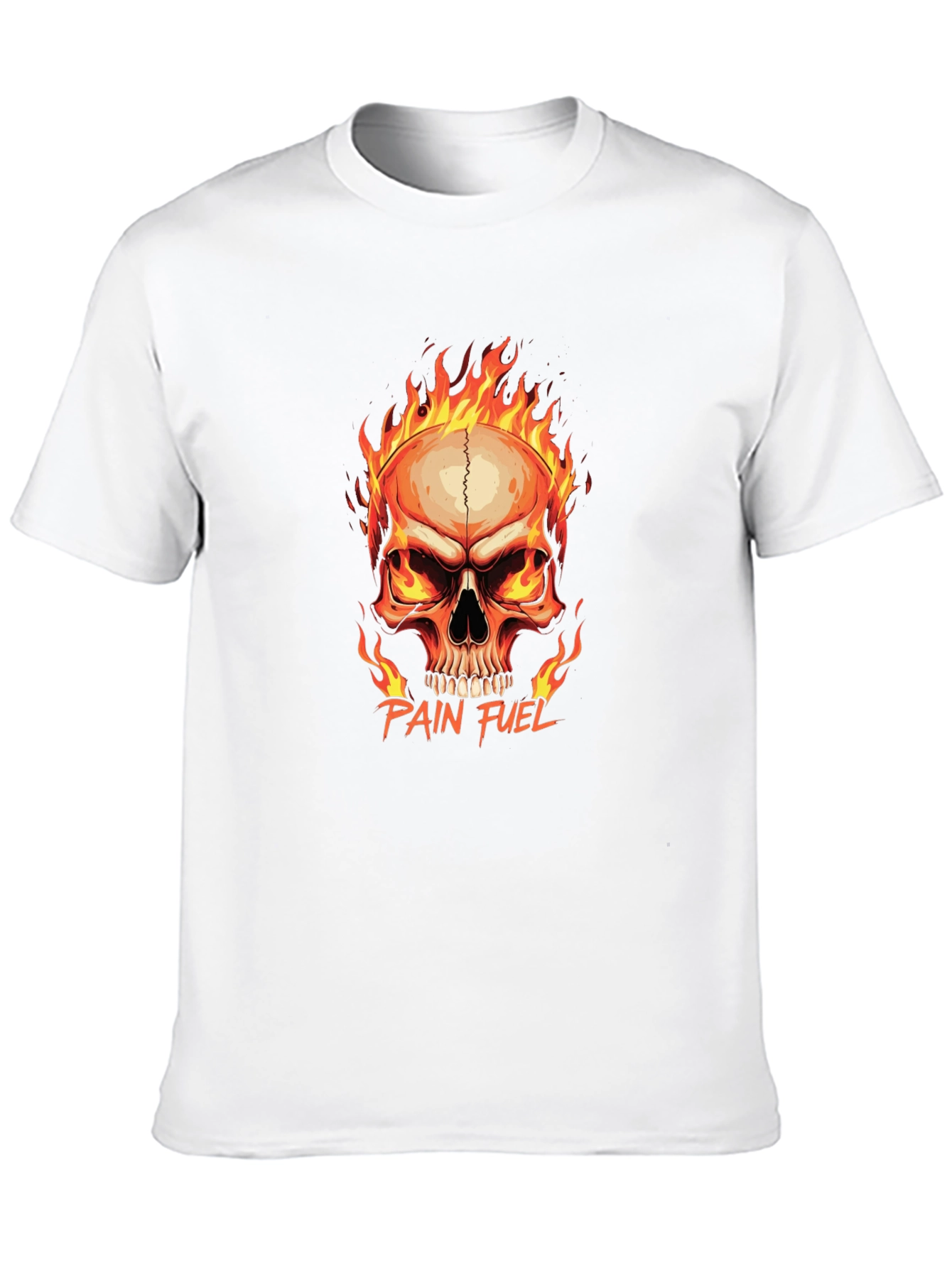 Pain Fuel Skull Graphic Tee - Black Cotton T-Shirt