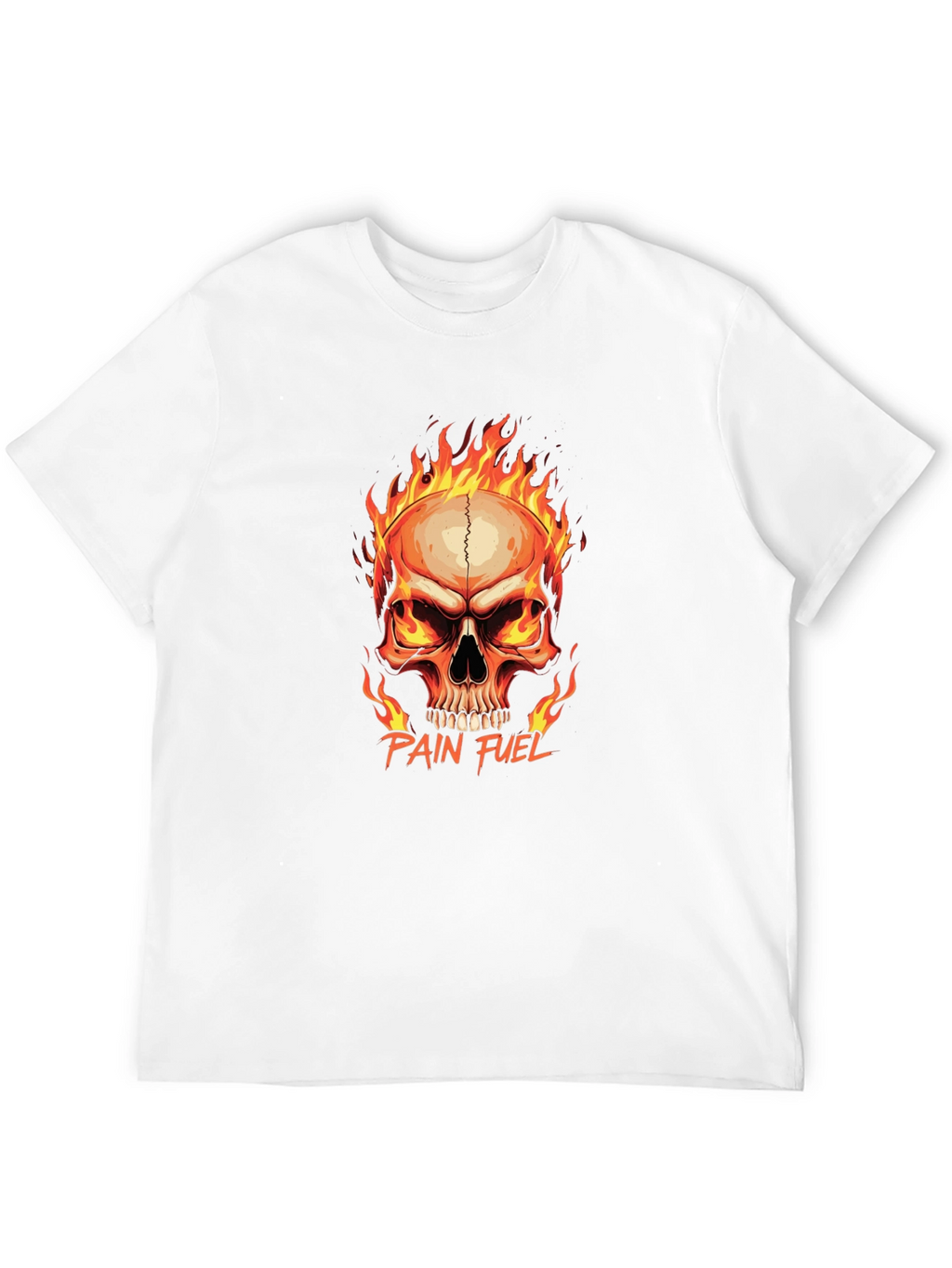 Pain Fuel Skull Graphic Tee - Black Cotton T-Shirt