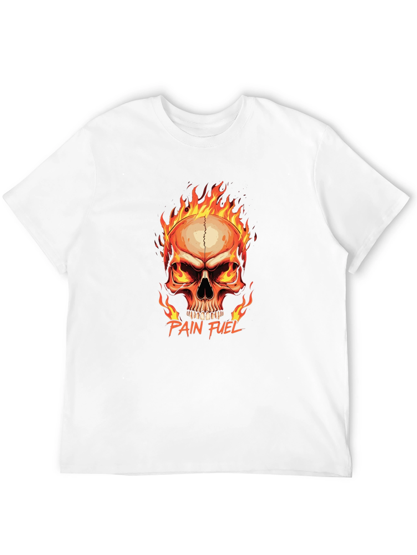 Pain Fuel Skull Graphic Tee - Black Cotton T-Shirt