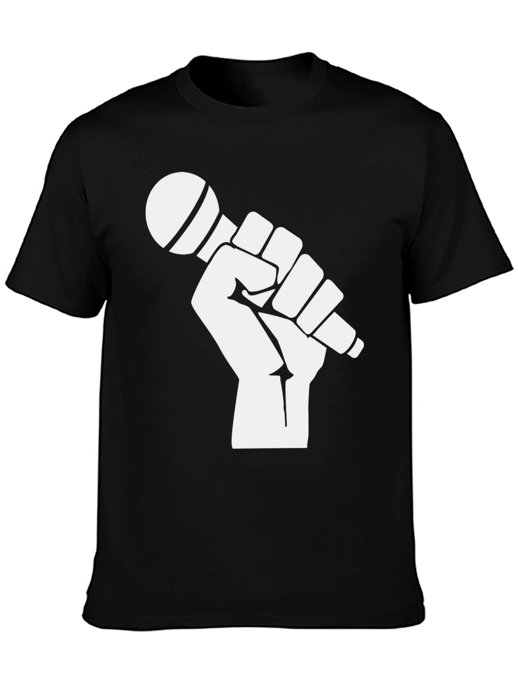 Mic Check T-Shirt - Black Cotton Graphic Tee