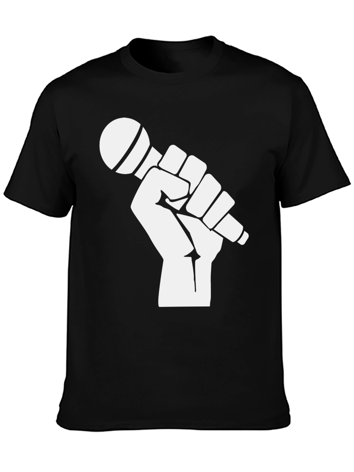 Mic Check T-Shirt - Black Cotton Graphic Tee
