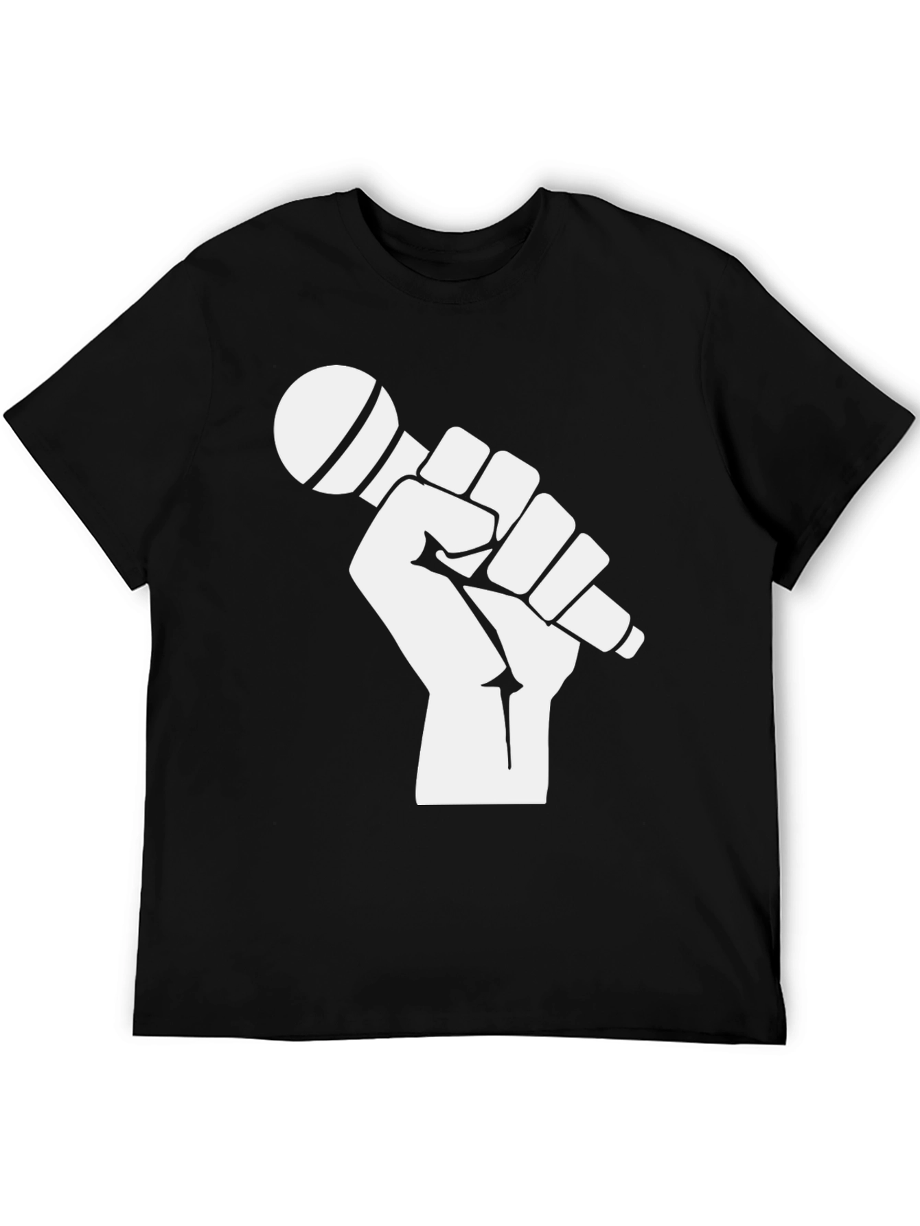 Mic Check T-Shirt - Black Cotton Graphic Tee