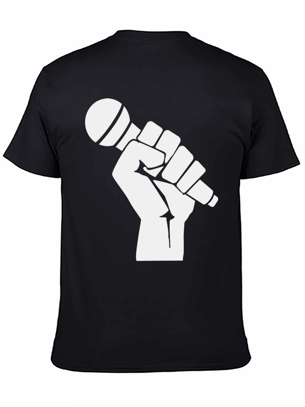 Mic Check T-Shirt - Black Cotton Graphic Tee