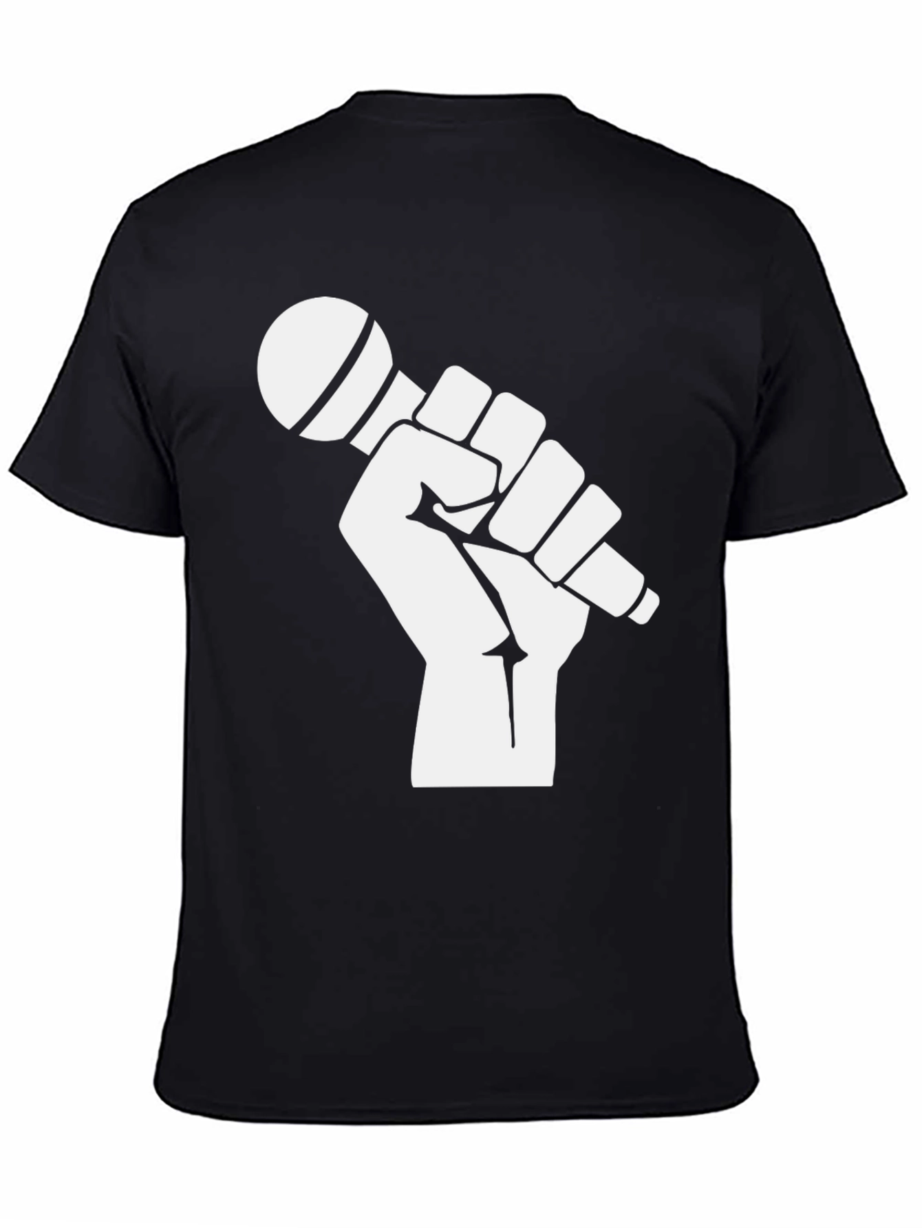 Mic Check T-Shirt - Black Cotton Graphic Tee