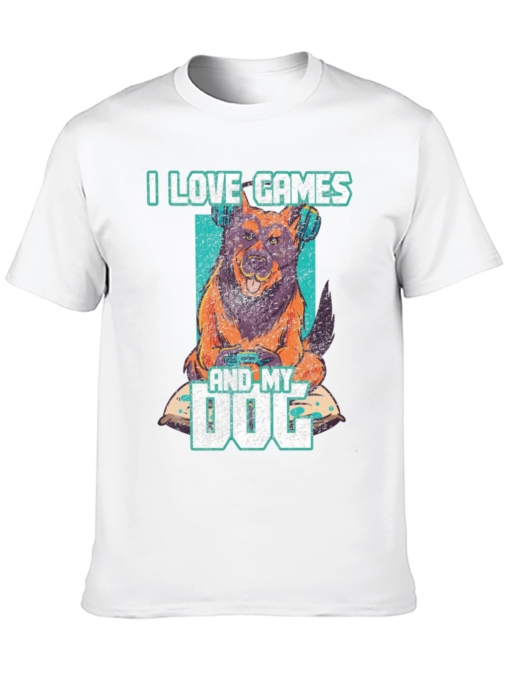 I Love Games & My Dog Graphic T-Shirt