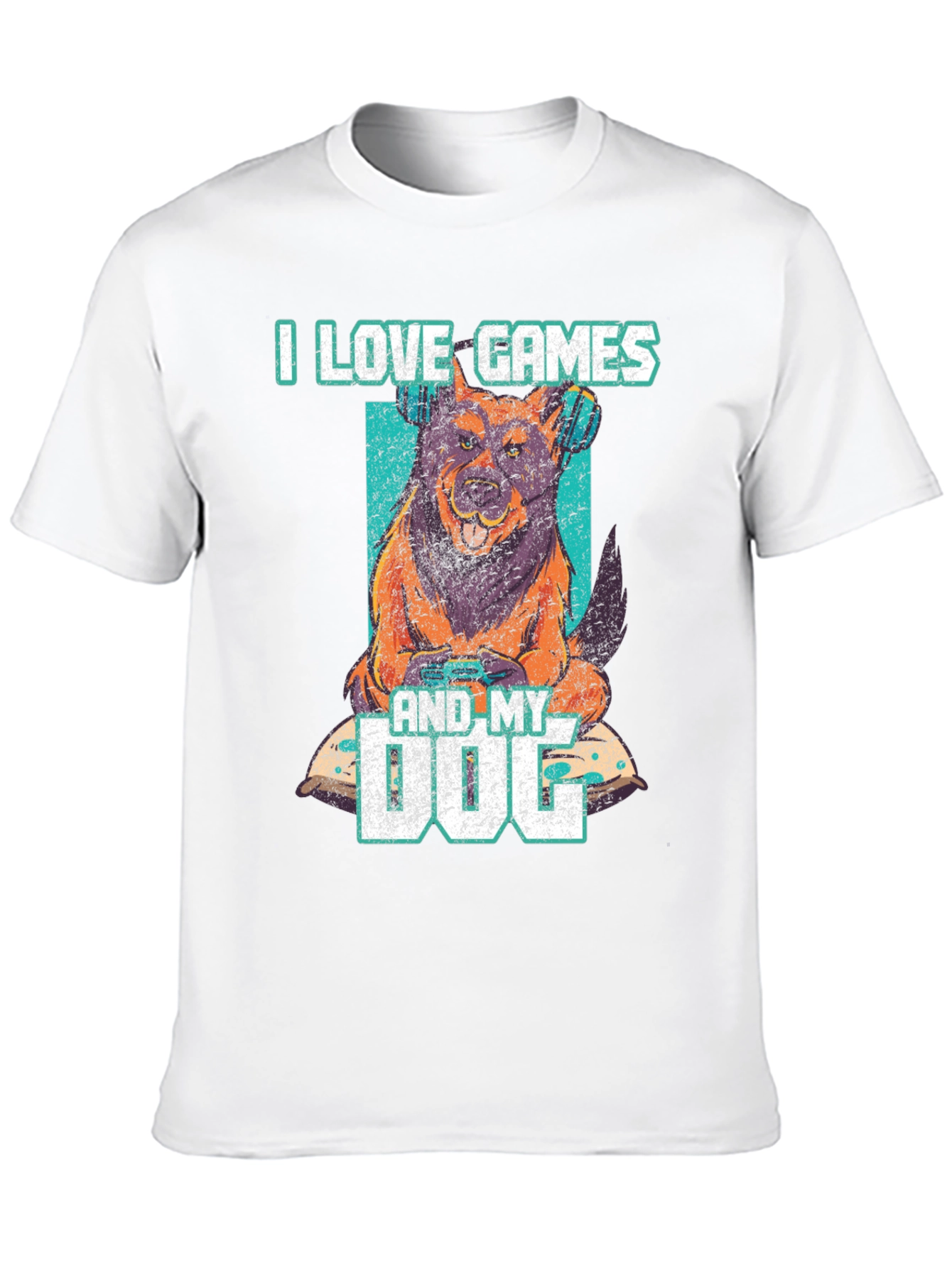 I Love Games & My Dog Graphic T-Shirt