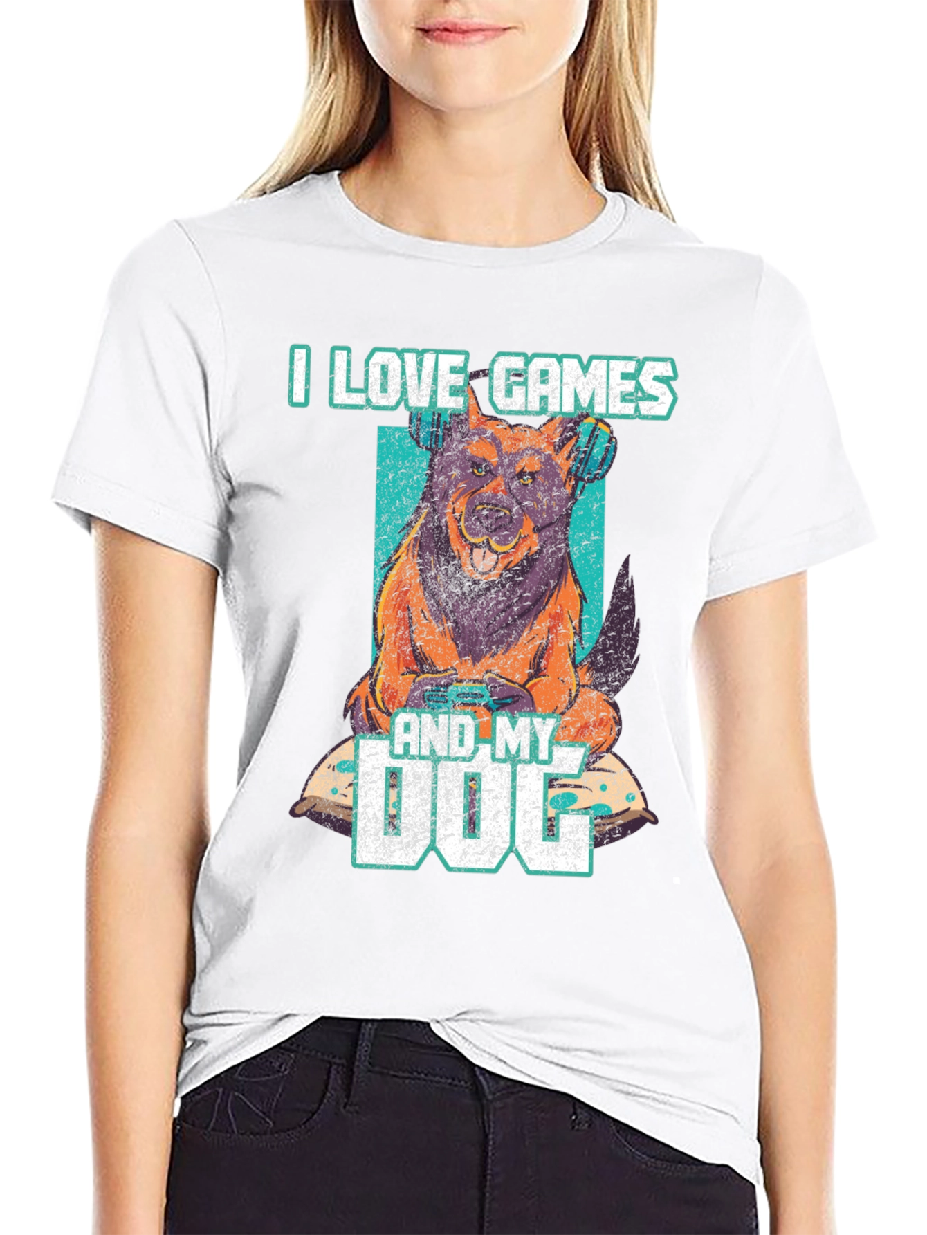 I Love Games & My Dog Graphic T-Shirt